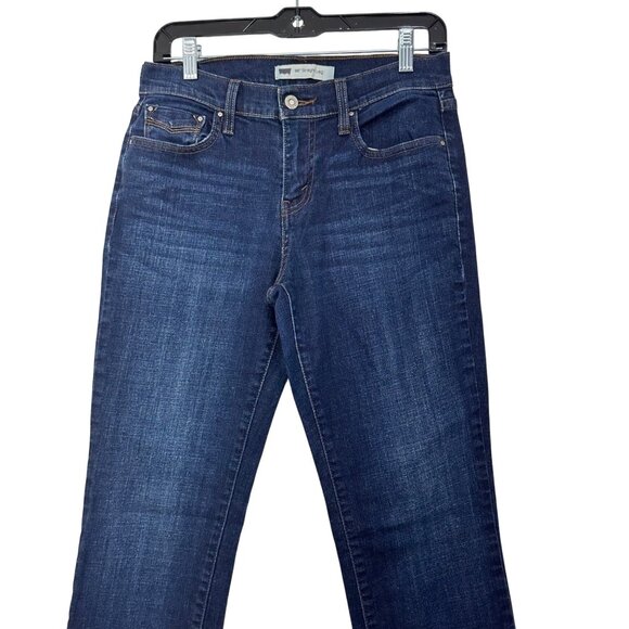 Levis 505 Straight Leg Women Jeans Size 4M Classic Dark Wash Cotton Blend Denim - Picture 3 of 14